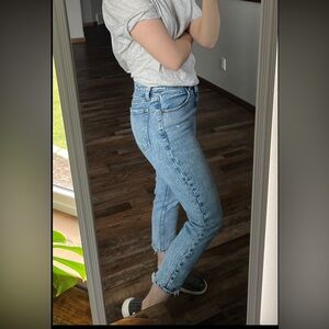 Abercrombie acid wash mom jean